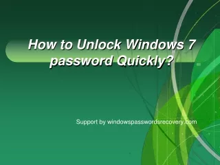 How to Unlock Windows 7 admin password on Asus