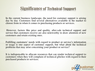 Significance of Technical Support