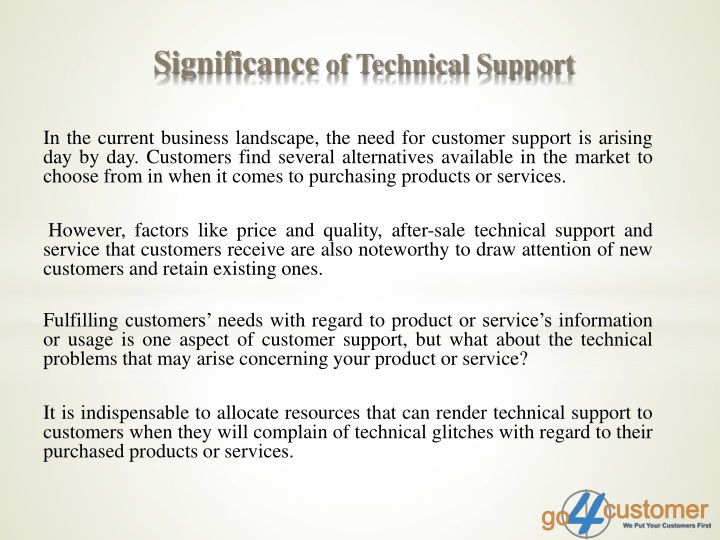 significance of technical support