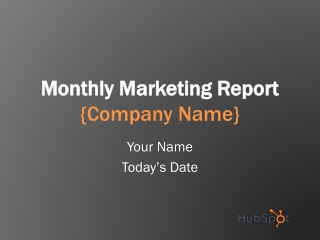 Monthly Marketing Report {Company Name}