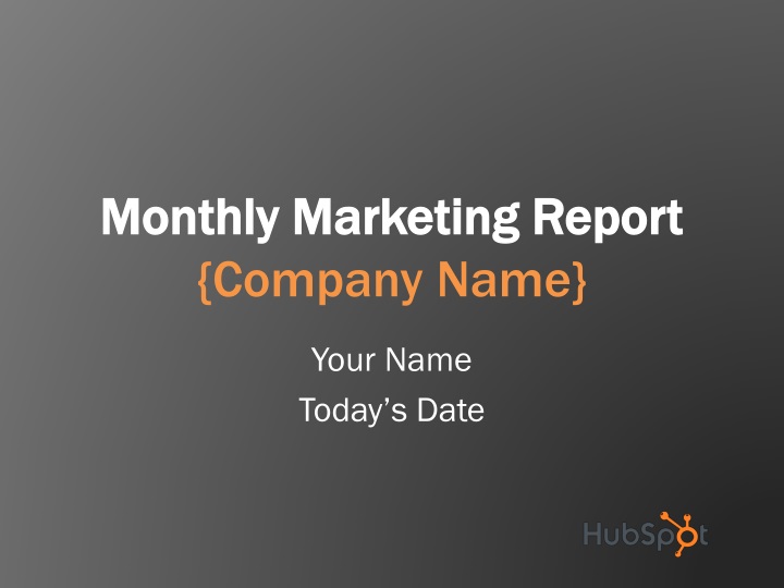 monthly marketing report company name