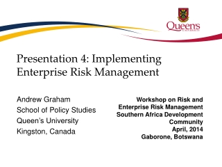 Presentation 4: Implementing Enterprise Risk Management
