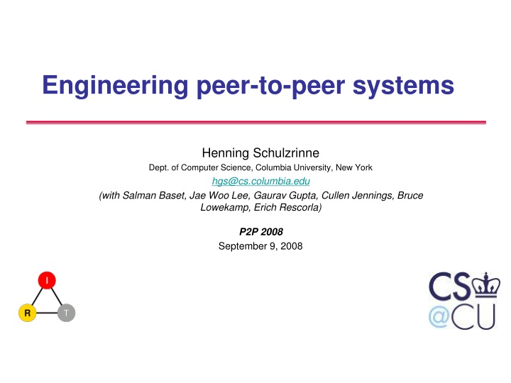 engineering peer to peer systems