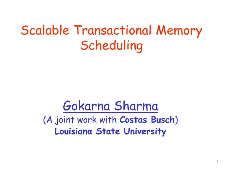 scalable transactional memory scheduling