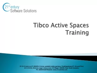 Tibco Active spaces Training