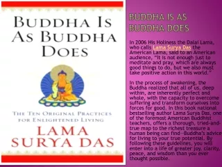 Buddha is as Buddha Does
