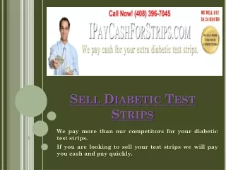 Cash For Diabetic Test Strips