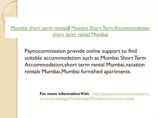 Mumbai short term rentals| Mumbai Short Term Accommodation |