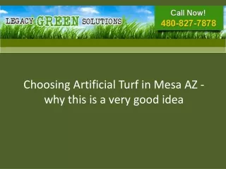 Choosing artificial turf in Mesa AZ