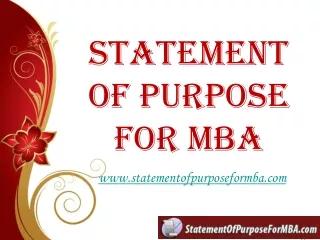 Statement Of Purpose For MBA