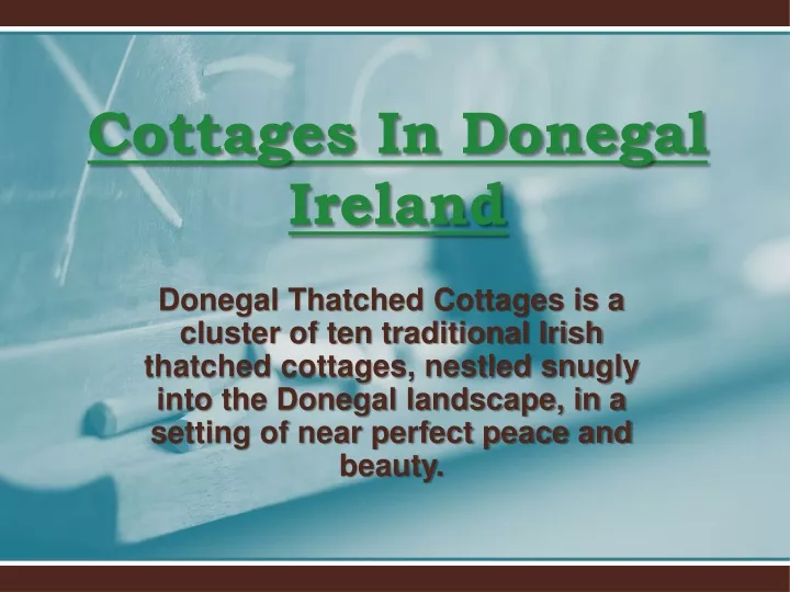 cottages in donegal ireland