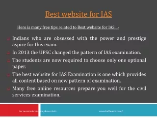 Here are more Best website for IAS