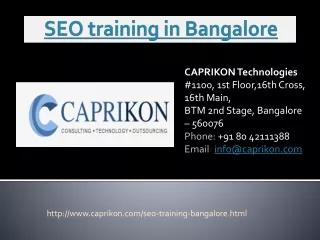 SEO training centers in Bangalore