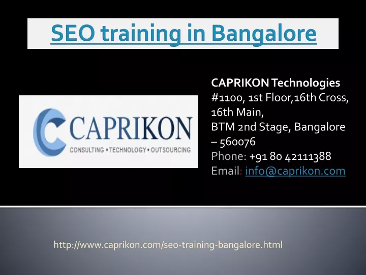 http www caprikon com seo training bangalore html