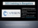 SEO training centers in Bangalore - slide 1