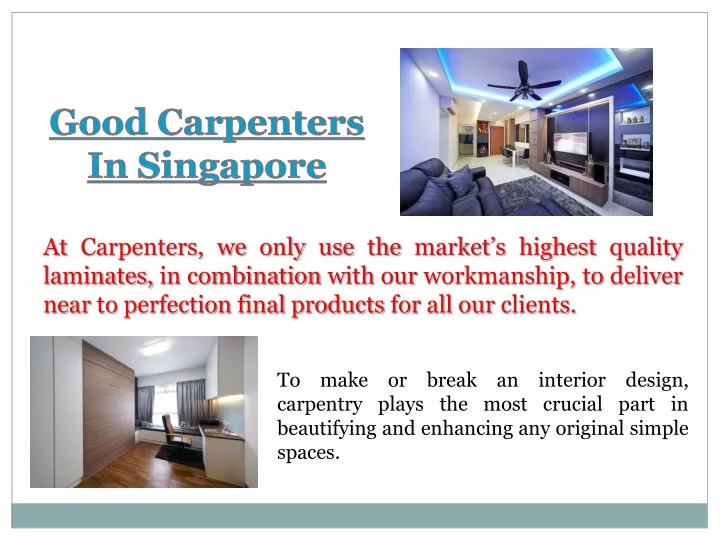 good carpenters in singapore