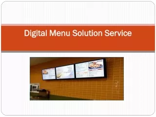 digital menu service