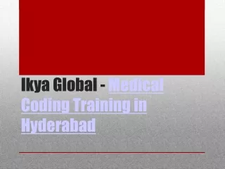 Medical Coding Training Institute in Hyderabad