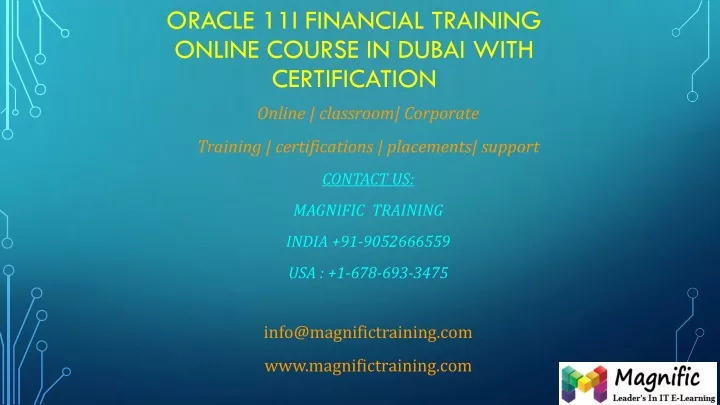 oracle 11i financial training online course in dubai with certification