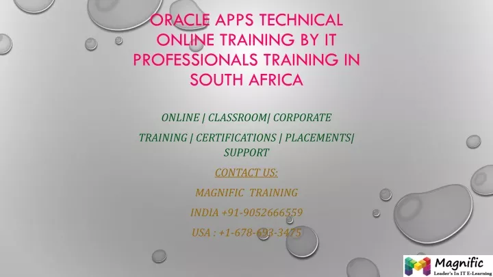 oracle apps technical online training by it professionals training in south africa