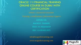 Oracle 11i Financial Training Online Course in dubai