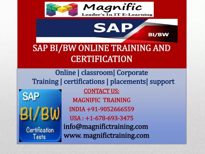 sap bi bw online training and certification