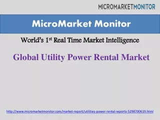 Utility Power Rental Market Driven by Growth in Energy Demand