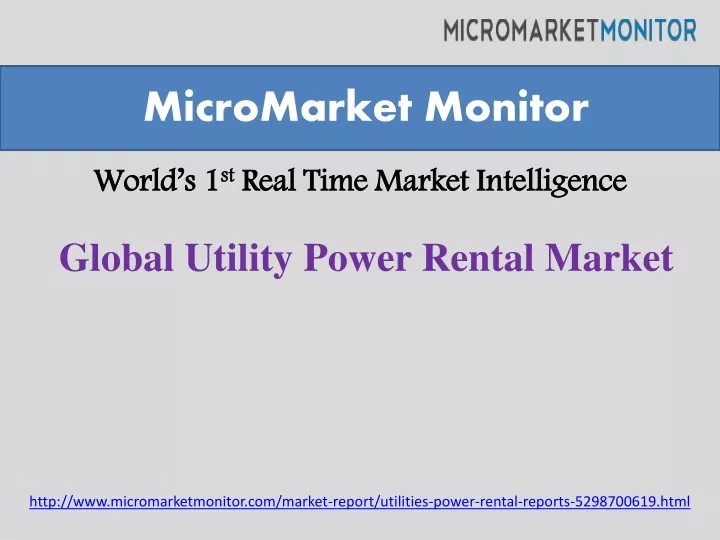 world s 1 st real time market intelligence