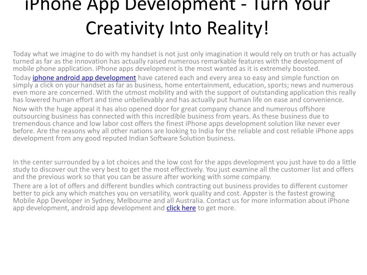 iphone app development turn your creativity into reality