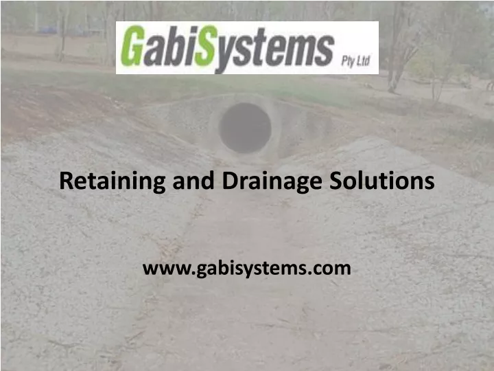 retaining and drainage solutions
