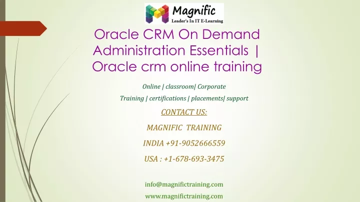 oracle crm on demand administration essentials oracle crm online training