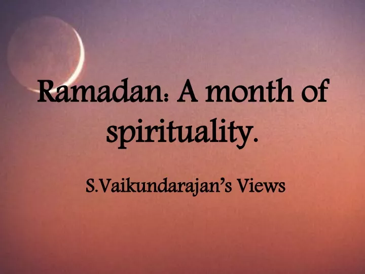 ramadan a month of spirituality