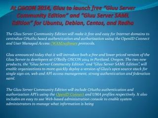 At OSCON 2014, Gluu to launch free “Gluu Server Community E