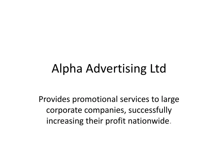 alpha advertising ltd