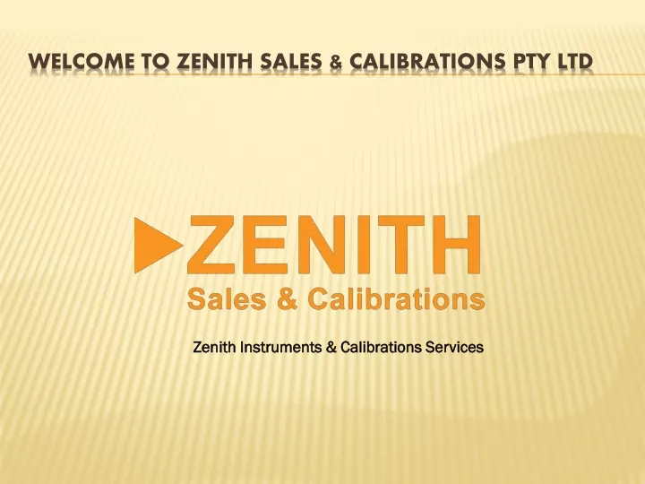 welcome to zenith sales calibrations pty ltd