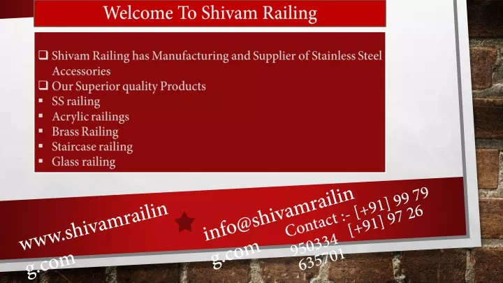 welcome to shivam railing