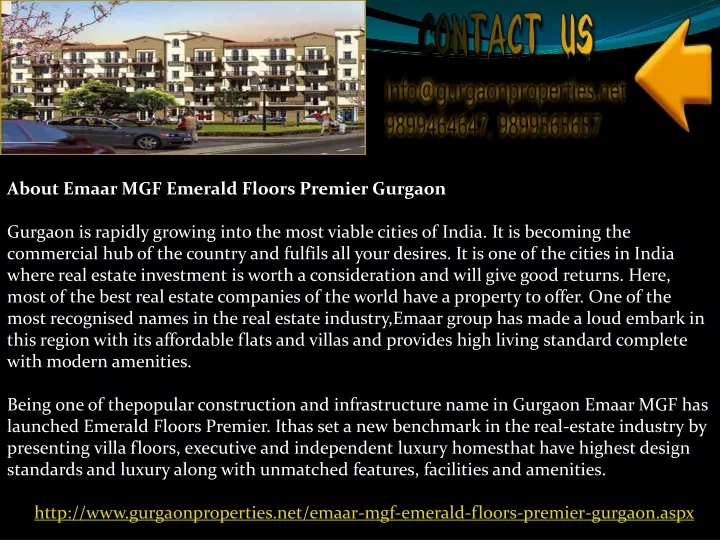 about emaar mgf emerald floors premier gurgaon