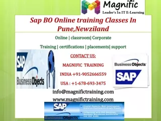 Sap BO Online training Classes In Pune,Newziland