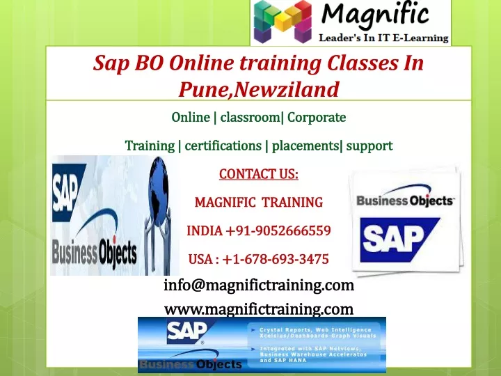 sap bo online training classes in pune newziland