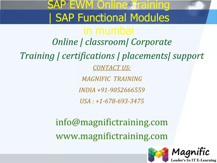 sap ewm online training sap functional modules in mumbai