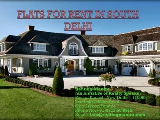 Flats for rent in south delhi.
