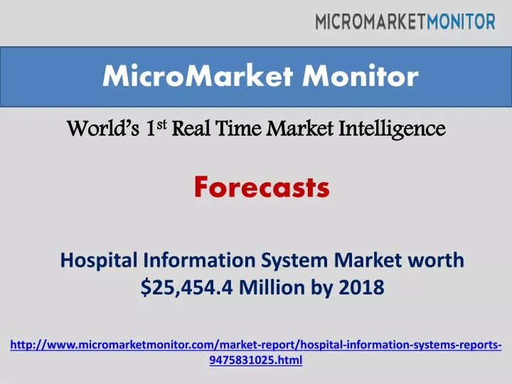 world s 1 st real time market intelligence