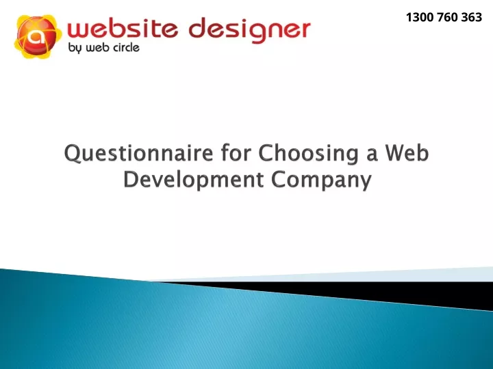 questionnaire for choosing a web development company