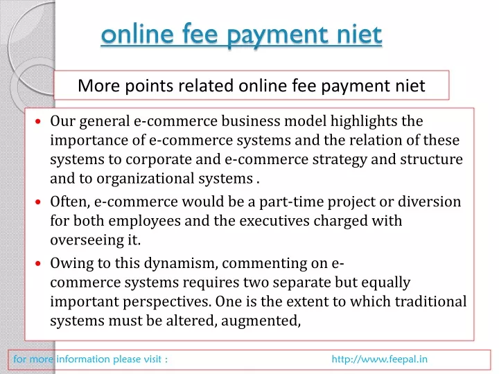 online fee payment niet