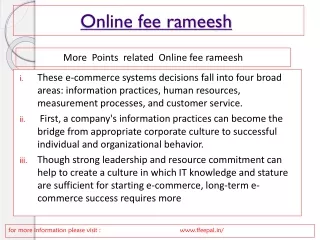 online payment services of online fee rameesh