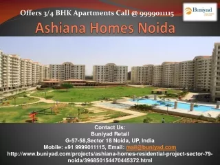 Luxurious Apartments in Ashiana Homes Noida