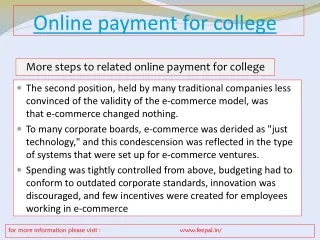 The option for online payment for college