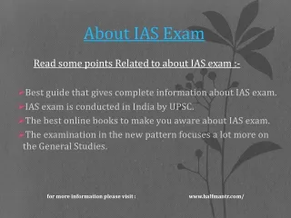 Latest information about IAS exam