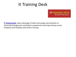 IT training desk | Online courses | elearning