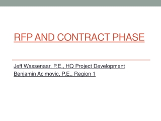 RFP and Contract Phase